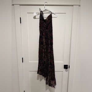 Forever 21 Asymmetrical Floral Dress - Black and Red